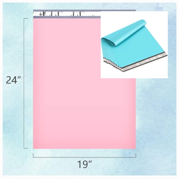 10 19x24 Inch Poly Mailers Teal or Pink Extra Large Shipping Bags Strong Thick - Picture 1 of 10